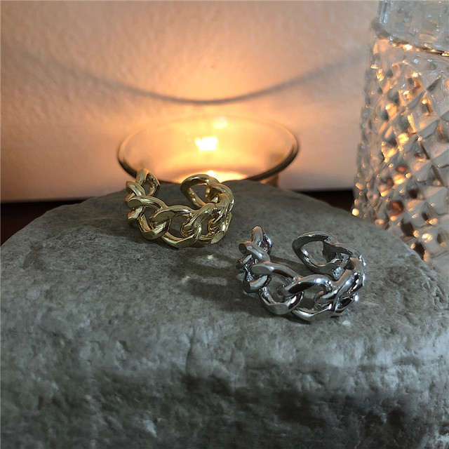 Pierścienie punkowe w kolorze złotym z łańcuchowym poszyciem – antyczna biżuteria Gothic Vintage dla mężczyzn i kobiet - Wianko - 19