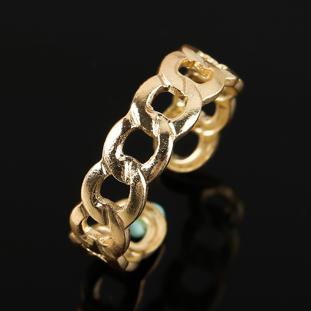 Pierścienie punkowe w kolorze złotym z łańcuchowym poszyciem – antyczna biżuteria Gothic Vintage dla mężczyzn i kobiet - Wianko - 20
