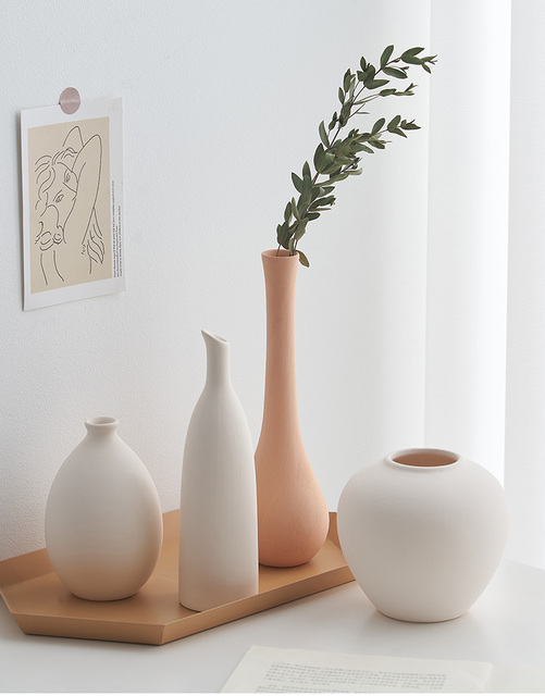 Dekoracyjny ceramiczny wazon o prostym wzornictwie na biurko, biały - idealny do domu, biura lub salonu - Wianko - 11