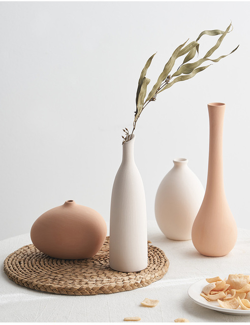 Dekoracyjny ceramiczny wazon o prostym wzornictwie na biurko, biały - idealny do domu, biura lub salonu - Wianko - 4