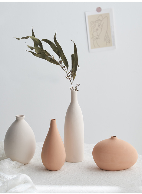 Dekoracyjny ceramiczny wazon o prostym wzornictwie na biurko, biały - idealny do domu, biura lub salonu - Wianko - 12