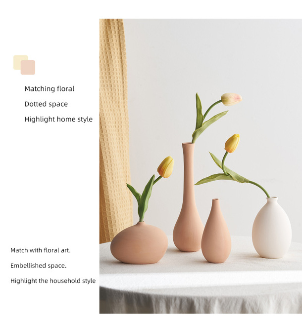 Dekoracyjny ceramiczny wazon o prostym wzornictwie na biurko, biały - idealny do domu, biura lub salonu - Wianko - 7