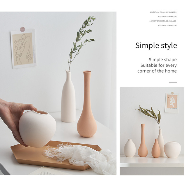 Dekoracyjny ceramiczny wazon o prostym wzornictwie na biurko, biały - idealny do domu, biura lub salonu - Wianko - 9