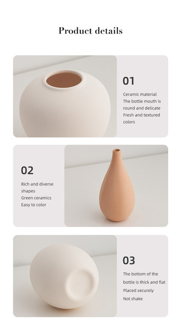 Dekoracyjny ceramiczny wazon o prostym wzornictwie na biurko, biały - idealny do domu, biura lub salonu - Wianko - 16