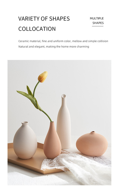 Dekoracyjny ceramiczny wazon o prostym wzornictwie na biurko, biały - idealny do domu, biura lub salonu - Wianko - 8