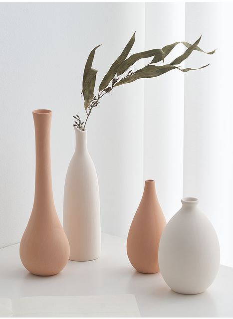 Dekoracyjny ceramiczny wazon o prostym wzornictwie na biurko, biały - idealny do domu, biura lub salonu - Wianko - 13