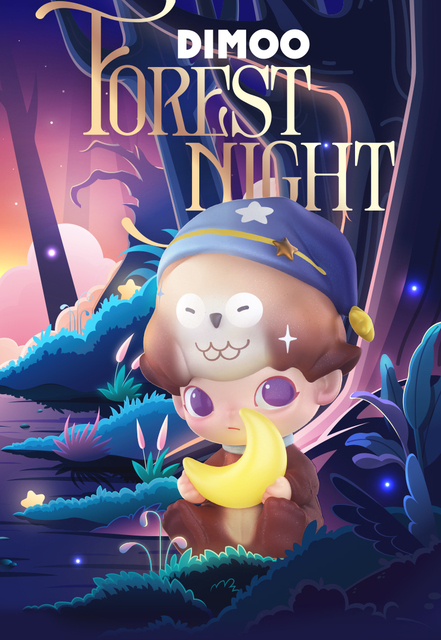 POP MART Dimoo Forest Night Series - pudełko z niespodzianką figurką dla dzieci - Wianko - 1