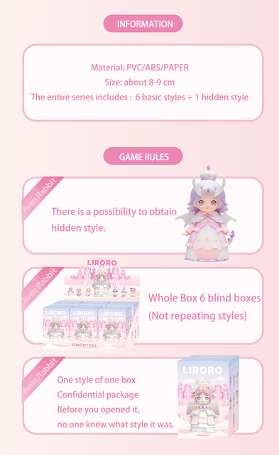 Pudełko z niespodzianką LIRORO USER-X różowy zamek - lalka zwierzę w torbie kawaii, figurki Anime, śliczny pulpit Model, prezenty urodzinowe dla dziewczynek - Wianko - 3