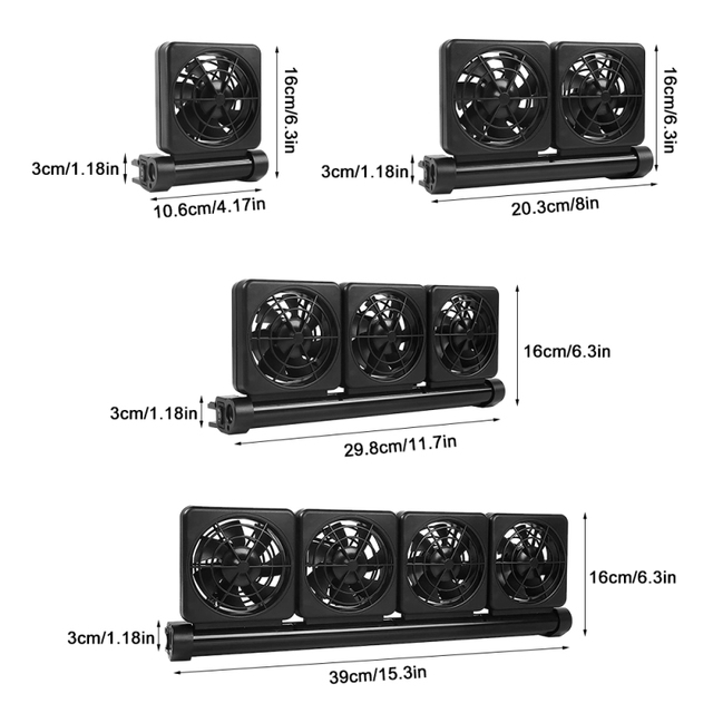 Chłodzenie wentylatora w akwarium ze sterowaniem temperaturą przez agregat chłodzący - 4 wentylatory z niskim poziomem hałasu - Wianko - 4