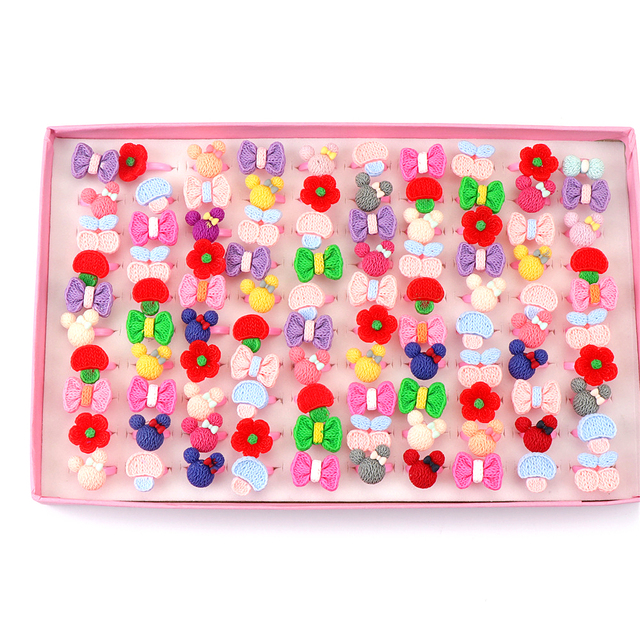 10 sztuk kolorowych pierścieni z kwiatowymi owocami zwierzątek dla dziewczynek - piękna biżuteria mix stylów w prezencie - Wianko - 1