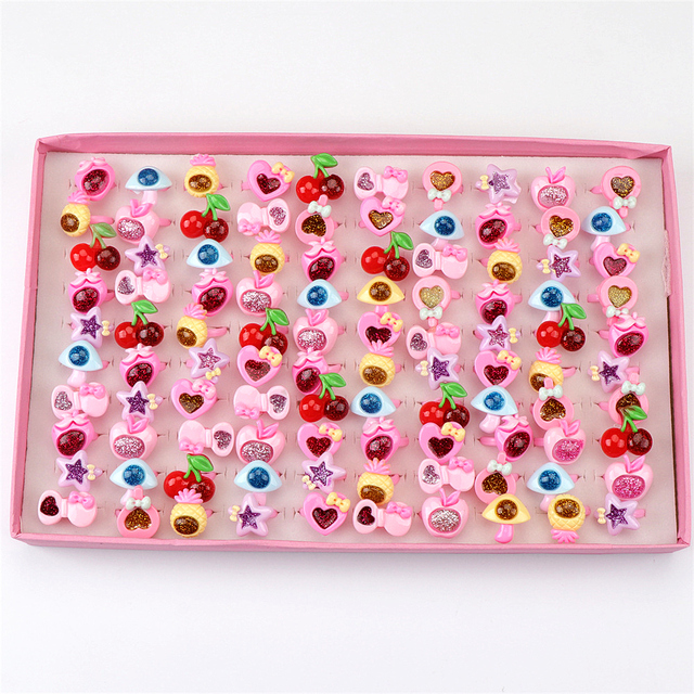 10 sztuk kolorowych pierścieni z kwiatowymi owocami zwierzątek dla dziewczynek - piękna biżuteria mix stylów w prezencie - Wianko - 8
