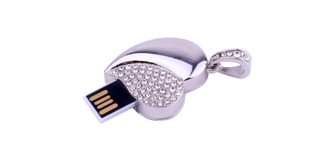 Metalowy naszyjnik USB 2.0 Flash Drive - pojemność od 4GB do 128GB - złoty pen-drive z sercem, 100% oryginalna pojemność - Wianko - 15