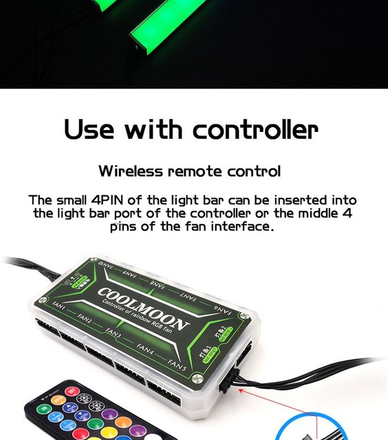 Taśma LED 4pin RGB ARGB 5V 3PIN do obudowy komputera - podłużna lampa magnetyczna z synchronizacją kolorów - Wianko - 10