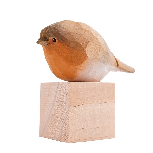 Figurka ptaka - mały drewniany, ręcznie rzeźbiona statuetka z ptakiem - Wianko - 15