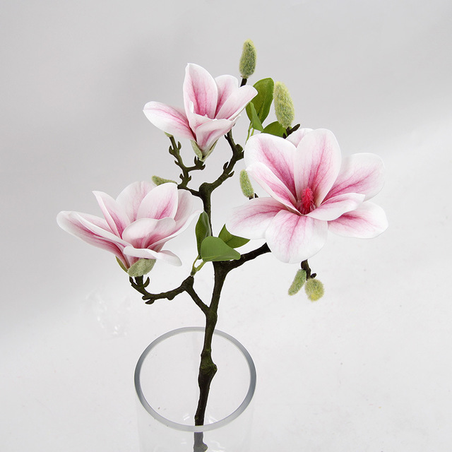 Wysokiej jakości sztuczne kwiaty Magnolia na świąteczne dekoracje ślubne - Wianko - 1