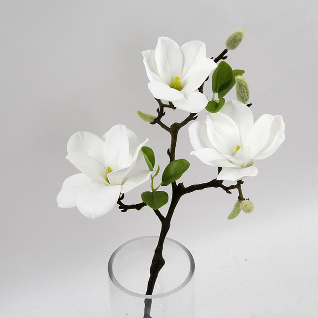 Wysokiej jakości sztuczne kwiaty Magnolia na świąteczne dekoracje ślubne - Wianko - 6