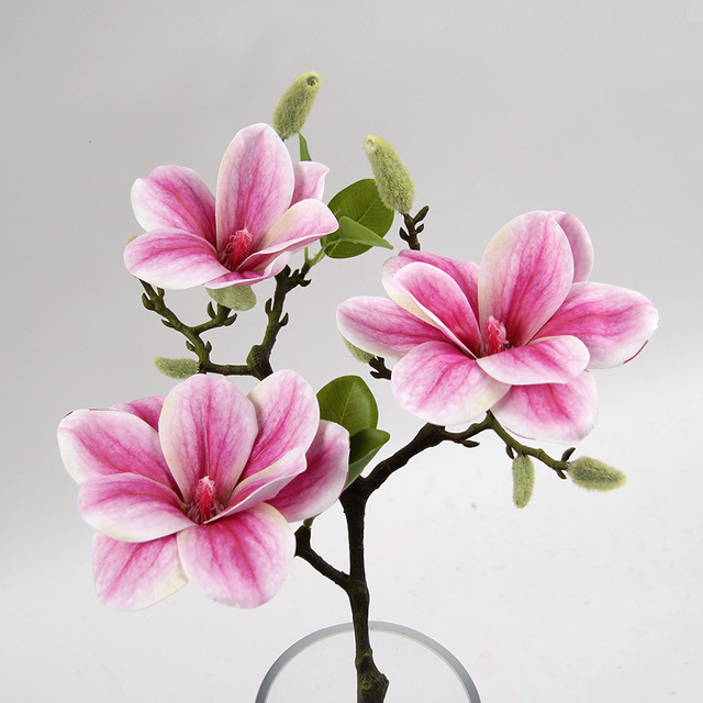 Wysokiej jakości sztuczne kwiaty Magnolia na świąteczne dekoracje ślubne - Wianko - 4