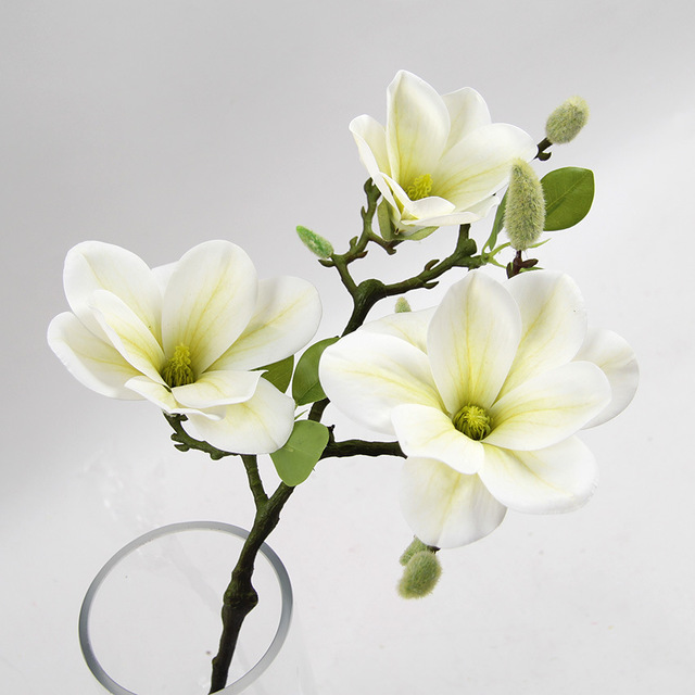Wysokiej jakości sztuczne kwiaty Magnolia na świąteczne dekoracje ślubne - Wianko - 11