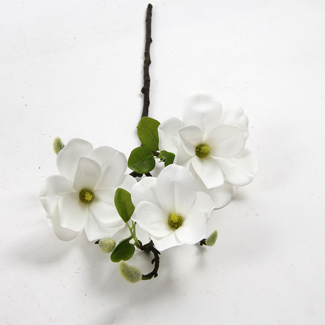 Wysokiej jakości sztuczne kwiaty Magnolia na świąteczne dekoracje ślubne - Wianko - 5