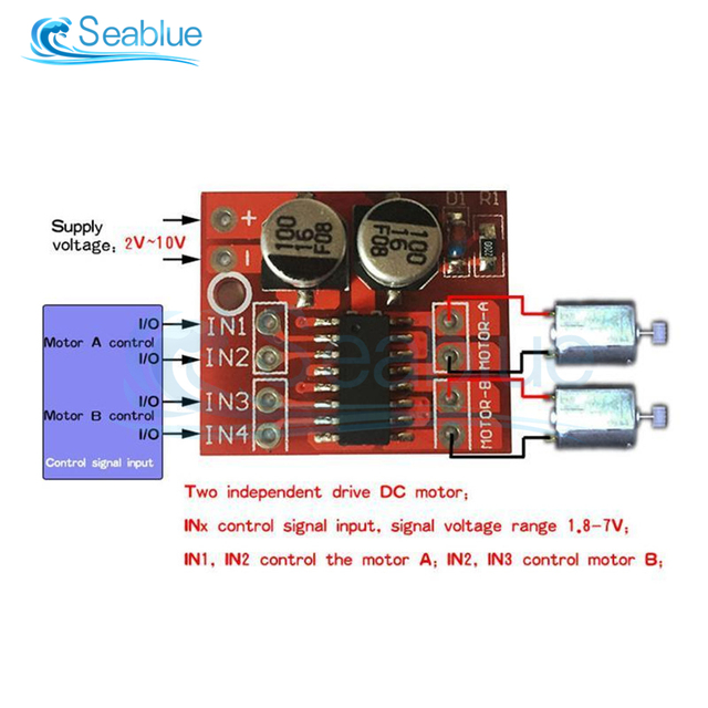 Moduł sterownika silnika DC 2V-10V MX1508 1.5A 2-drożny, PWM, prędkość podwójny H-bridge, silnik krokowy L298N - 5 sztuk/partia - Wianko - 2