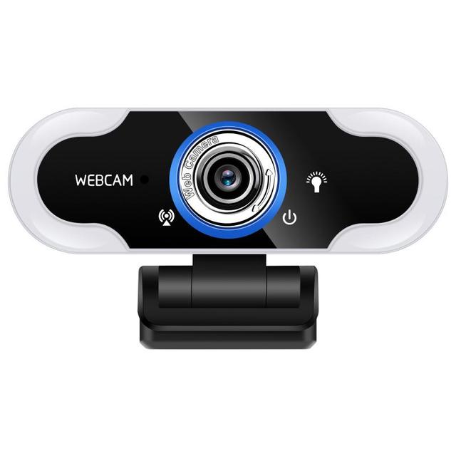 Nowa kamera internetowa HD 2021 z obrotową kamerą 1080P, mikrofonem i oświetleniem LED do spotkań biurowych na żywo na komputer stacjonarny i laptop USB - Wianko - 4