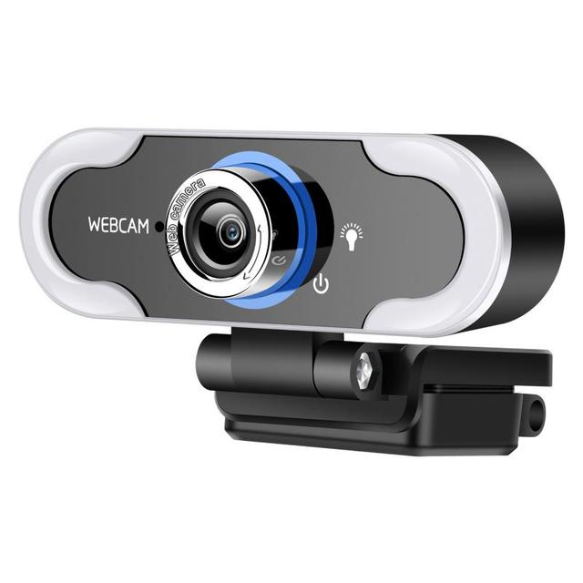 Nowa kamera internetowa HD 2021 z obrotową kamerą 1080P, mikrofonem i oświetleniem LED do spotkań biurowych na żywo na komputer stacjonarny i laptop USB - Wianko - 3