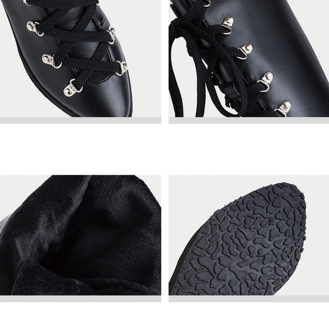Lloprost ke 2021 kobiet buty gruby wysoki obcas sznurowane buty platformy nowoczesne buty okrągłe Toe kliny metalowe klamry buty 10CM czarny - Wianko - 11