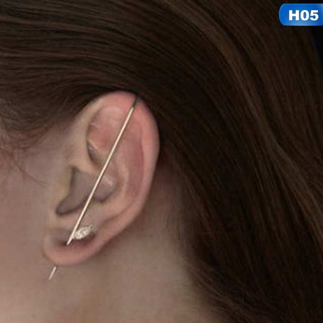 Kolczyki do uszu Ear Wrap Crawler Hook - Kryształowe kolczyki na wtyk pojedyncze, trendy wokół auricle, dla kobiet (1 sztuka) - Wianko - 10
