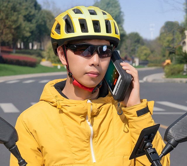 Torba na telefon ROCKBROS MTB Road Bike 6 wodoodporna, odblaskowa, z dotykowym ekranem i lusterkiem na kierownicę - Wianko - 11