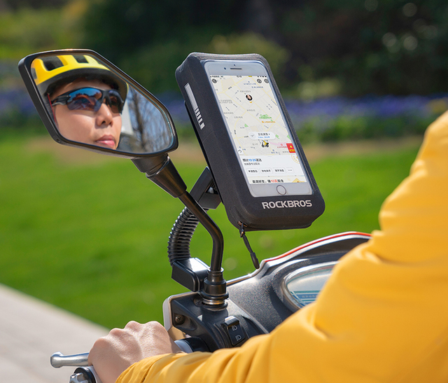 Torba na telefon ROCKBROS MTB Road Bike 6 wodoodporna, odblaskowa, z dotykowym ekranem i lusterkiem na kierownicę - Wianko - 18