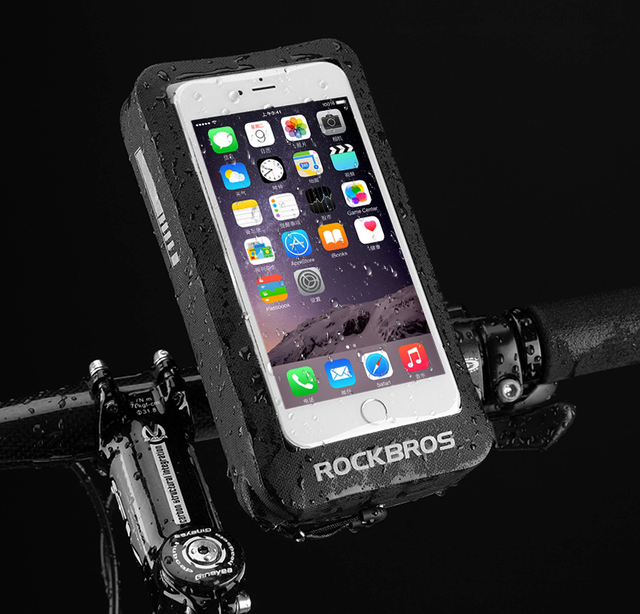 Torba na telefon ROCKBROS MTB Road Bike 6 wodoodporna, odblaskowa, z dotykowym ekranem i lusterkiem na kierownicę - Wianko - 2