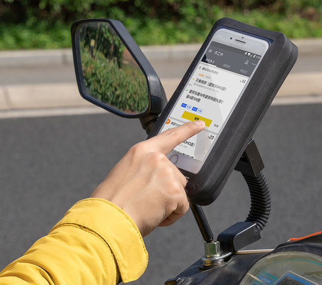 Torba na telefon ROCKBROS MTB Road Bike 6 wodoodporna, odblaskowa, z dotykowym ekranem i lusterkiem na kierownicę - Wianko - 10