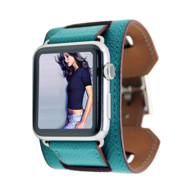 Luksusowa bransoletka z prawdziwej skóry do zegarka Apple Watch – pas 38/40/42/44/41/45 mm, seria 3/4/5/6/7/SE - Wianko - 26