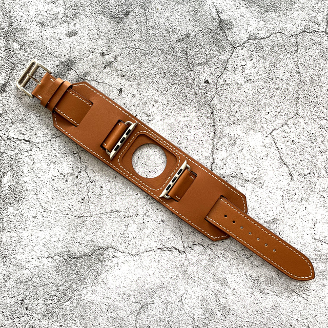Luksusowa bransoletka z prawdziwej skóry do zegarka Apple Watch – pas 38/40/42/44/41/45 mm, seria 3/4/5/6/7/SE - Wianko - 1