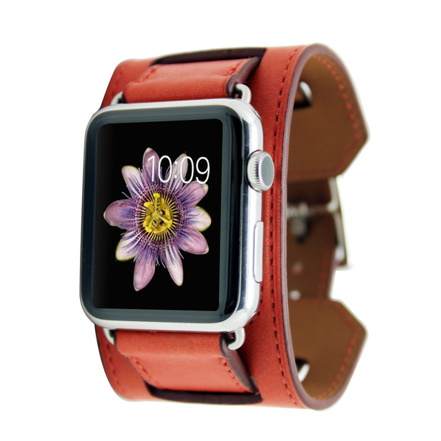 Luksusowa bransoletka z prawdziwej skóry do zegarka Apple Watch – pas 38/40/42/44/41/45 mm, seria 3/4/5/6/7/SE - Wianko - 42