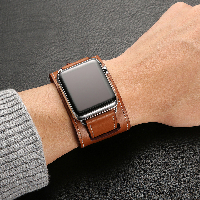 Luksusowa bransoletka z prawdziwej skóry do zegarka Apple Watch – pas 38/40/42/44/41/45 mm, seria 3/4/5/6/7/SE - Wianko - 21