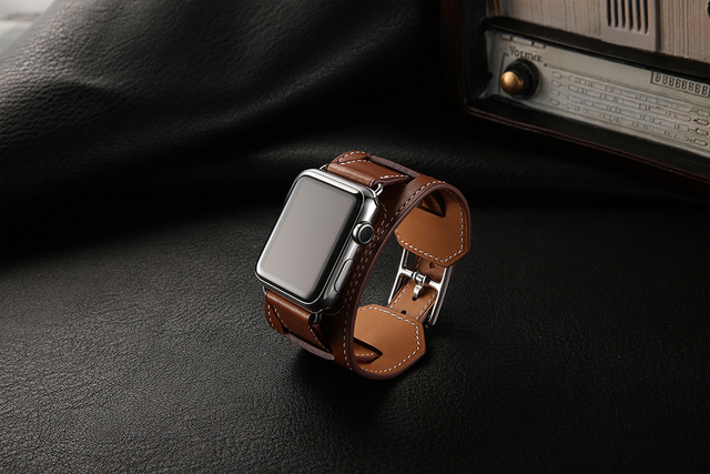 Luksusowa bransoletka z prawdziwej skóry do zegarka Apple Watch – pas 38/40/42/44/41/45 mm, seria 3/4/5/6/7/SE - Wianko - 23