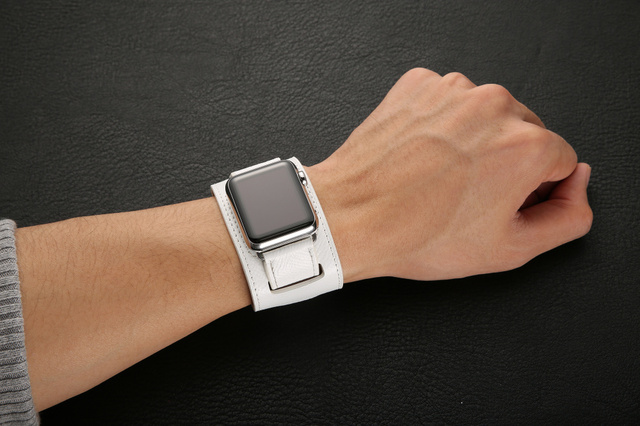 Luksusowa bransoletka z prawdziwej skóry do zegarka Apple Watch – pas 38/40/42/44/41/45 mm, seria 3/4/5/6/7/SE - Wianko - 12