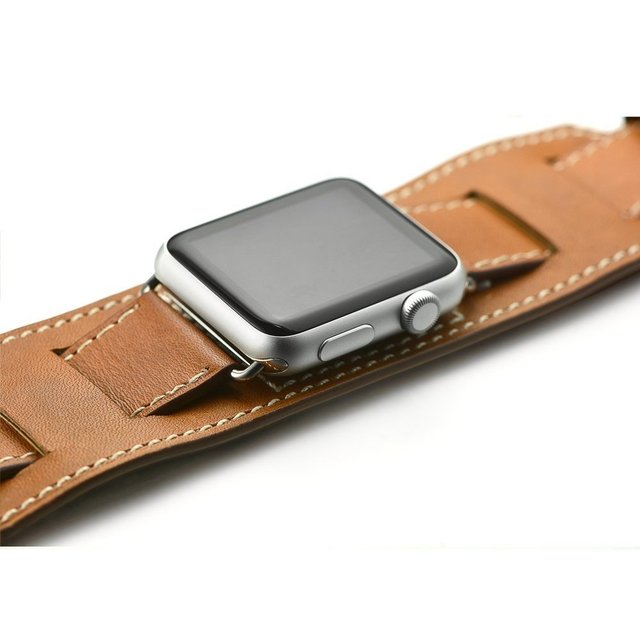 Luksusowa bransoletka z prawdziwej skóry do zegarka Apple Watch – pas 38/40/42/44/41/45 mm, seria 3/4/5/6/7/SE - Wianko - 24