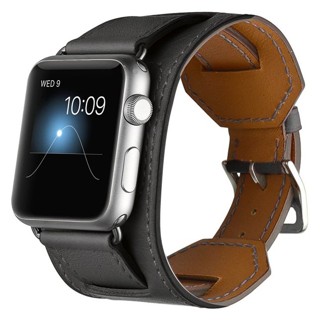 Luksusowa bransoletka z prawdziwej skóry do zegarka Apple Watch – pas 38/40/42/44/41/45 mm, seria 3/4/5/6/7/SE - Wianko - 14
