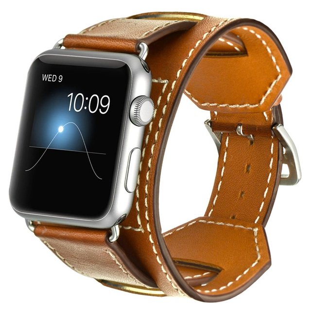 Luksusowa bransoletka z prawdziwej skóry do zegarka Apple Watch – pas 38/40/42/44/41/45 mm, seria 3/4/5/6/7/SE - Wianko - 19