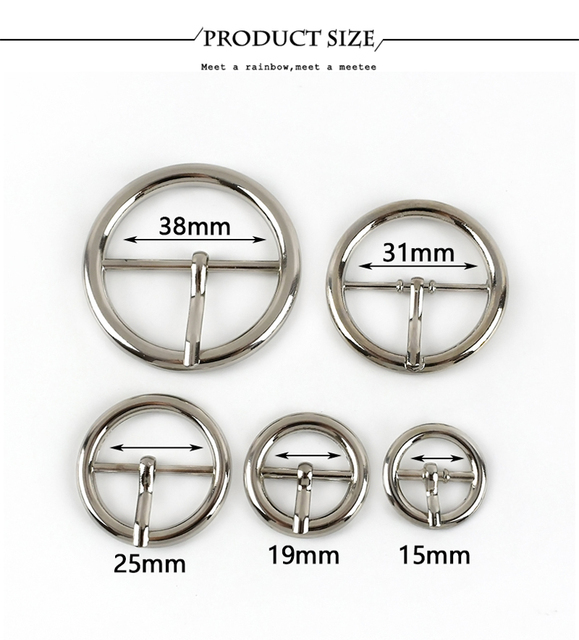 10 sztuk okrągłych taśm metalowych o szerokości: 15/19/25/31/38mm z regulacją długości, zapięciem butów, suwakiem i sprzączką - DIY akcesoria do ubrań - Wianko - 6