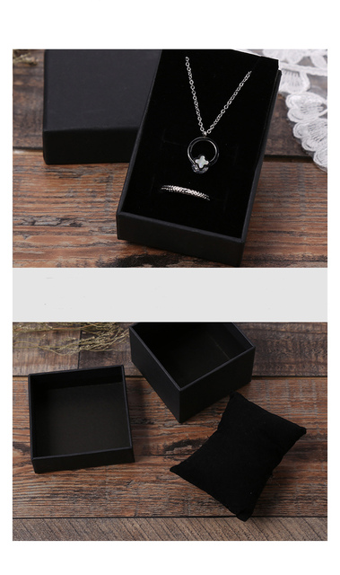Pudełko na biżuterię - czarny futerał z logo, idealne na prezenty - Wianko - 6