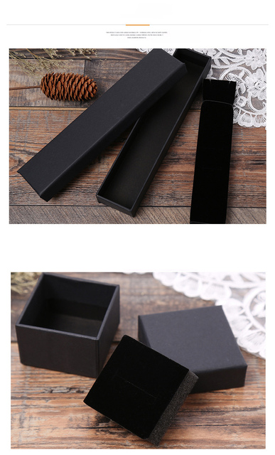 Pudełko na biżuterię - czarny futerał z logo, idealne na prezenty - Wianko - 5
