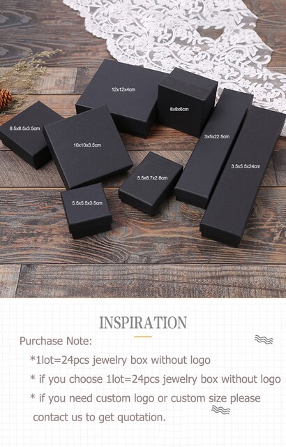 Pudełko na biżuterię - czarny futerał z logo, idealne na prezenty - Wianko - 1
