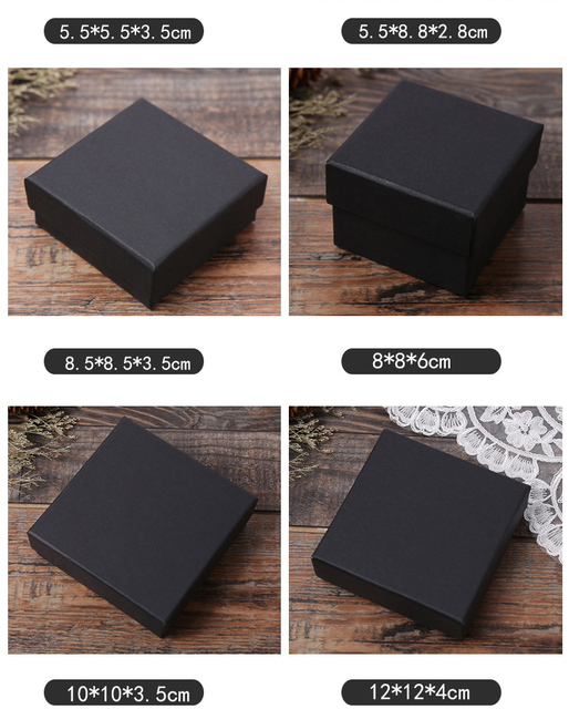 Pudełko na biżuterię - czarny futerał z logo, idealne na prezenty - Wianko - 3