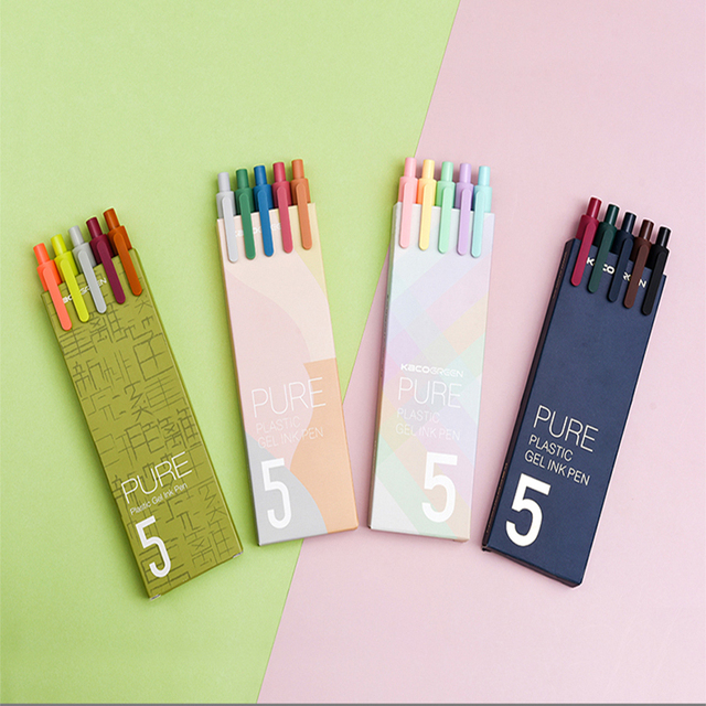 Długopis żelowy Xiaomi Kaco Sign Pen Gel 0.5mm - pióro do podpisów, 5 kolorów Macarons, trwałe, płynne atramenty, zestaw upominkowy - Wianko - 6