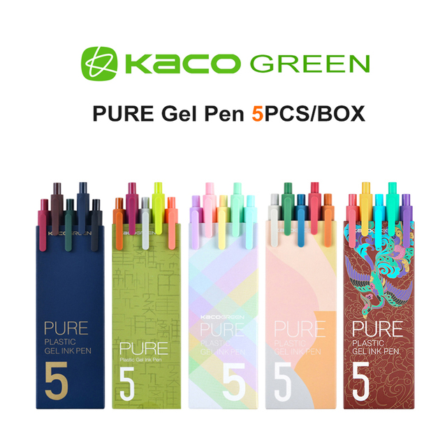 Długopis żelowy Xiaomi Kaco Sign Pen Gel 0.5mm - pióro do podpisów, 5 kolorów Macarons, trwałe, płynne atramenty, zestaw upominkowy - Wianko - 1