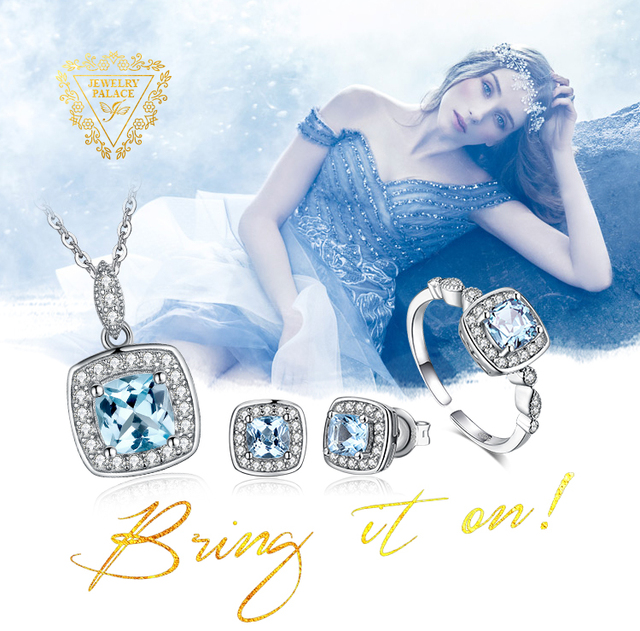 Jubiler Topaz JewelryPalace - prawdziwy niebieski kameleon w srebrnym pierścieniu 925 z regulacją - obietnica piękna dla kobiet - Wianko - 5