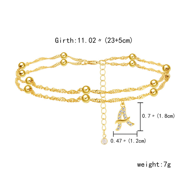 Pierwsza litera obrączki Tiny A-Z złoty urok, biżuteria plażowa Boho dla kobiet, alfabet kubański - Wianko - 100